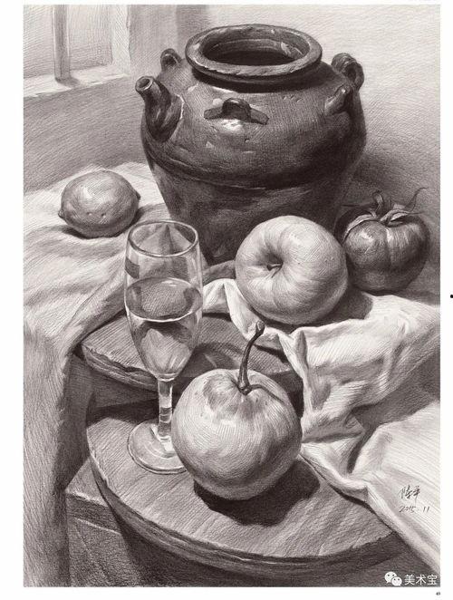 陈平素描静物视频,光影与线条的和谐交响